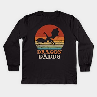 Dragon Daddy Father Day Vintage Fantasy Kids Long Sleeve T-Shirt